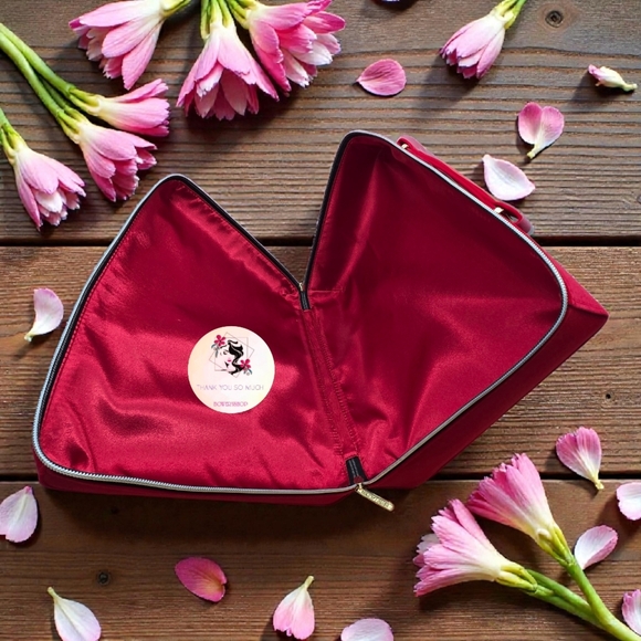 Estee Lauder Makeup Cosmetic Bag TRAIN CASE RED - Picture 13 of 13